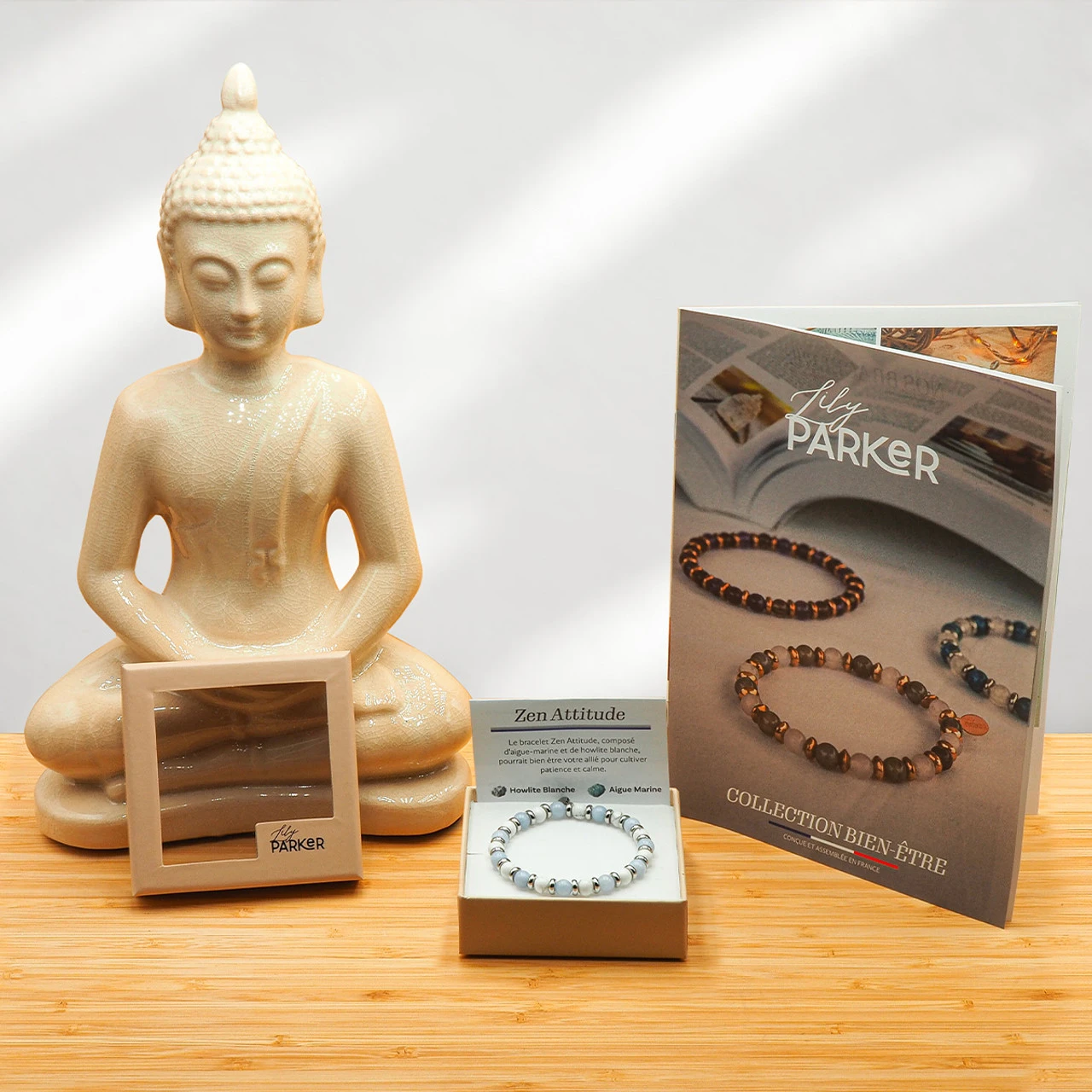 "Zen Attitude" - Aigue Marine - Howlite Blanche 5 "Zen Attitude" - Aigue Marine - Howlite Blanche – Image 3