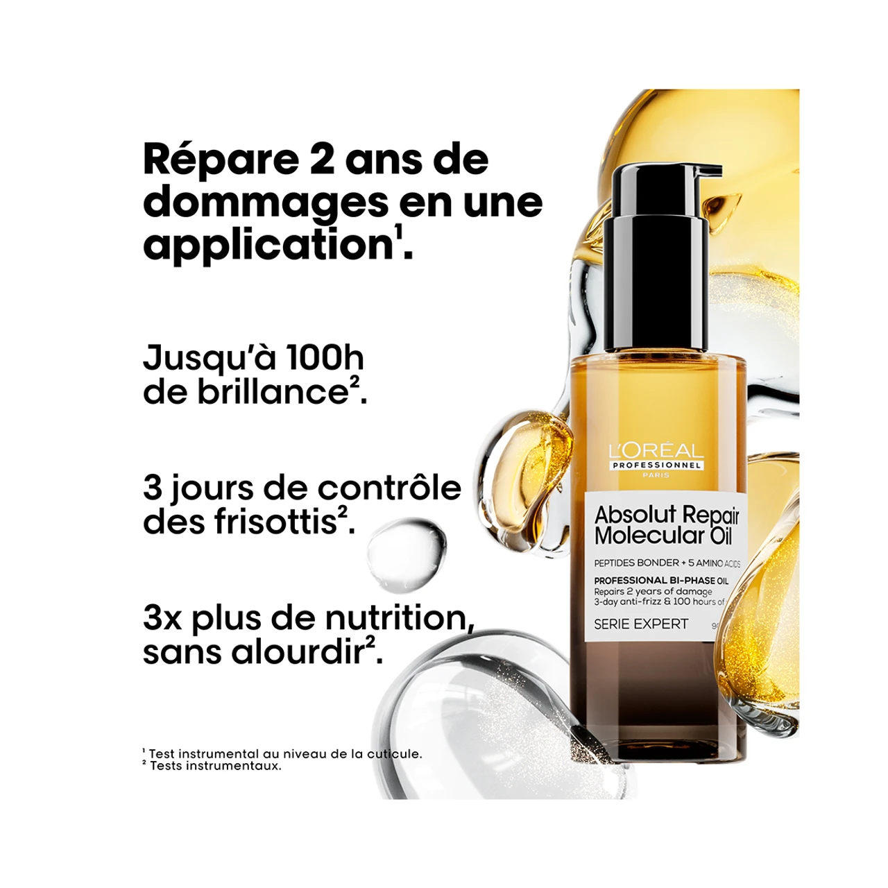 Huile Bi-Phase Réparatrice Absolut Repair Molecular L'Oréal Professionnel 90ml 3 Huile Bi-Phase Réparatrice Absolut Repair Molecular L'Oréal Professionnel 90ml – Image 2