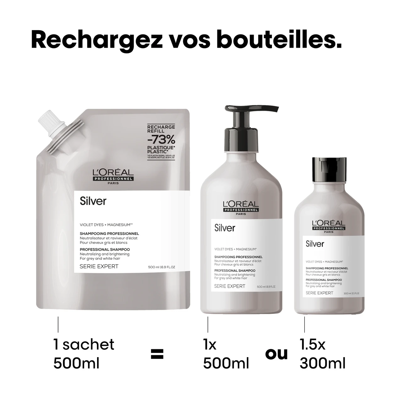 Éco-Recharge Shampooing Silver L'Oréal 500ml 4 Éco-Recharge Shampooing Silver L'Oréal 500ml – Image 2