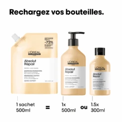 Éco-Recharge Shampooing Absolut Repair L'Oréal 500ml -Hair Store 3474637242206 5 76449.1745825803