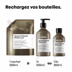 Éco-Recharge Shampooing Absolut Repair Molecular L'Oréal 500ml 14 Éco-Recharge Shampooing Absolut Repair Molecular L'Oréal 500ml -Hair Store 3474637242220 5 45319.1739197094