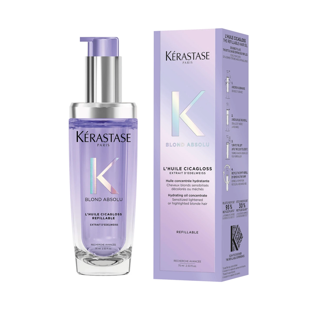Huile Cicagloss Blond Absolu Rechargeable Kérastase 75 Ml 3 Huile Cicagloss Blond Absolu Rechargeable Kérastase 75 Ml