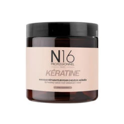 Masque Réparateur Kératine Cheveux Abîmés N16 Professionnel 500 Ml