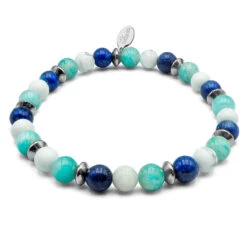 "Renouveau Capillaire" - Howlite Blanche - Amazonite - Lapiz Lazuli