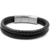 Bracelet "Shadow" Acier Simili Cuir Tressé Noir 2 Bracelet "Shadow" Acier Simili Cuir Tressé Noir -Hair Store ste b023 53989.1732800169